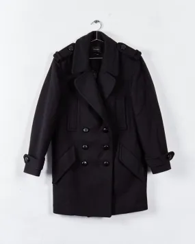 Isabel Marant wool double breasted peacoat, navy, 8