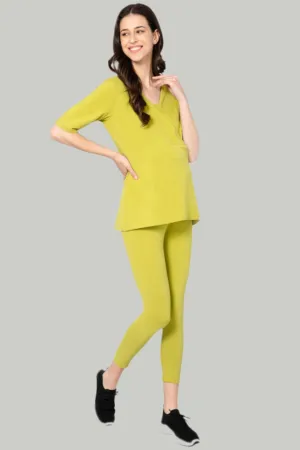 247 Zactive™ Olive Green Zipless Pregnancy Top & Leggings Set