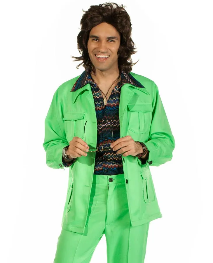 70s Deluxe Retro Leisure Suit Costume in Green