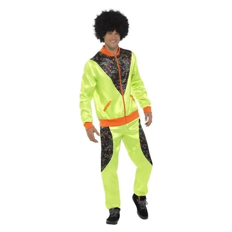 80s Retro Shell Suit Costume Adult Neon Green