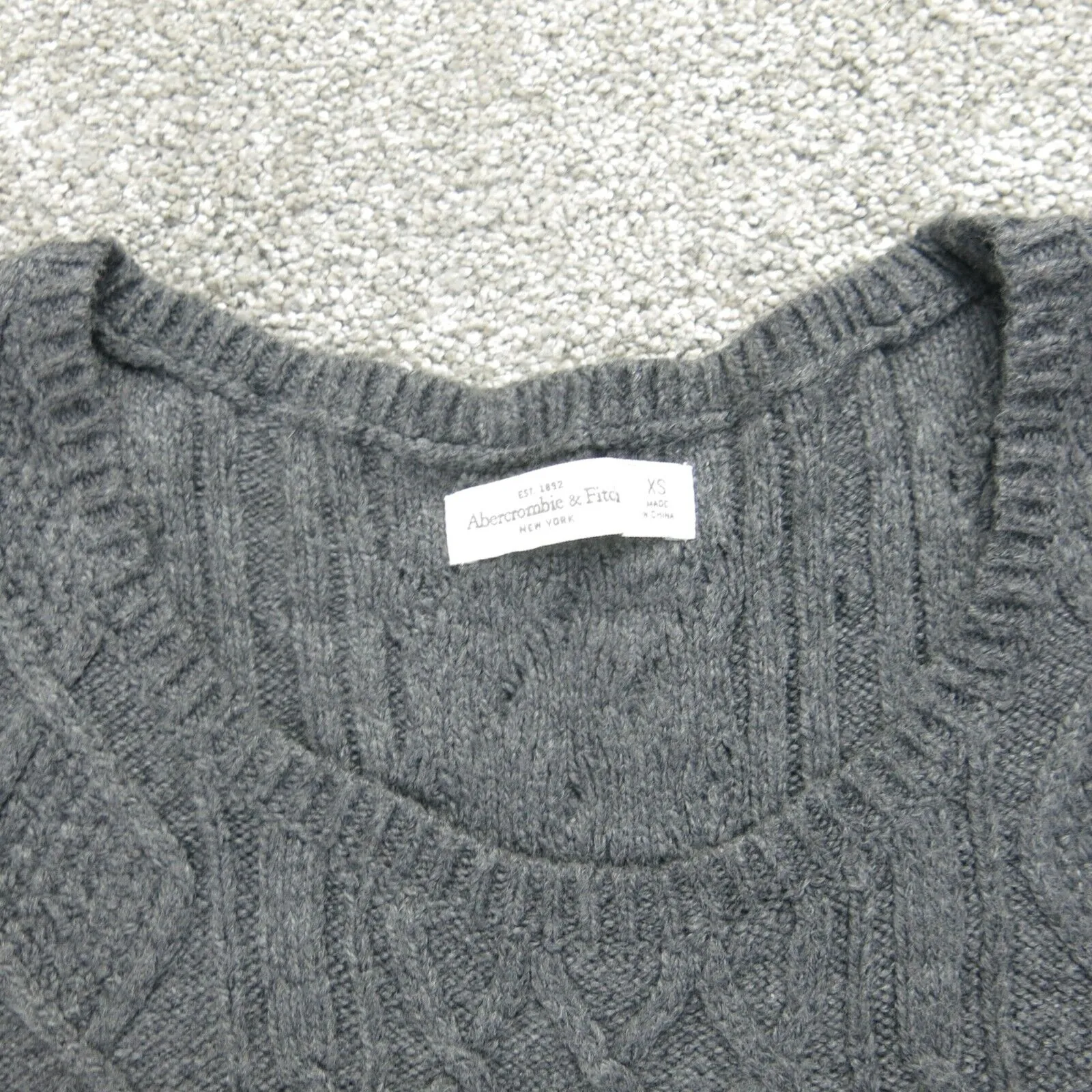 Abercrombie & Fitch Sweater Dress Womens X Small Gray Scoop Neck Long Sleeve