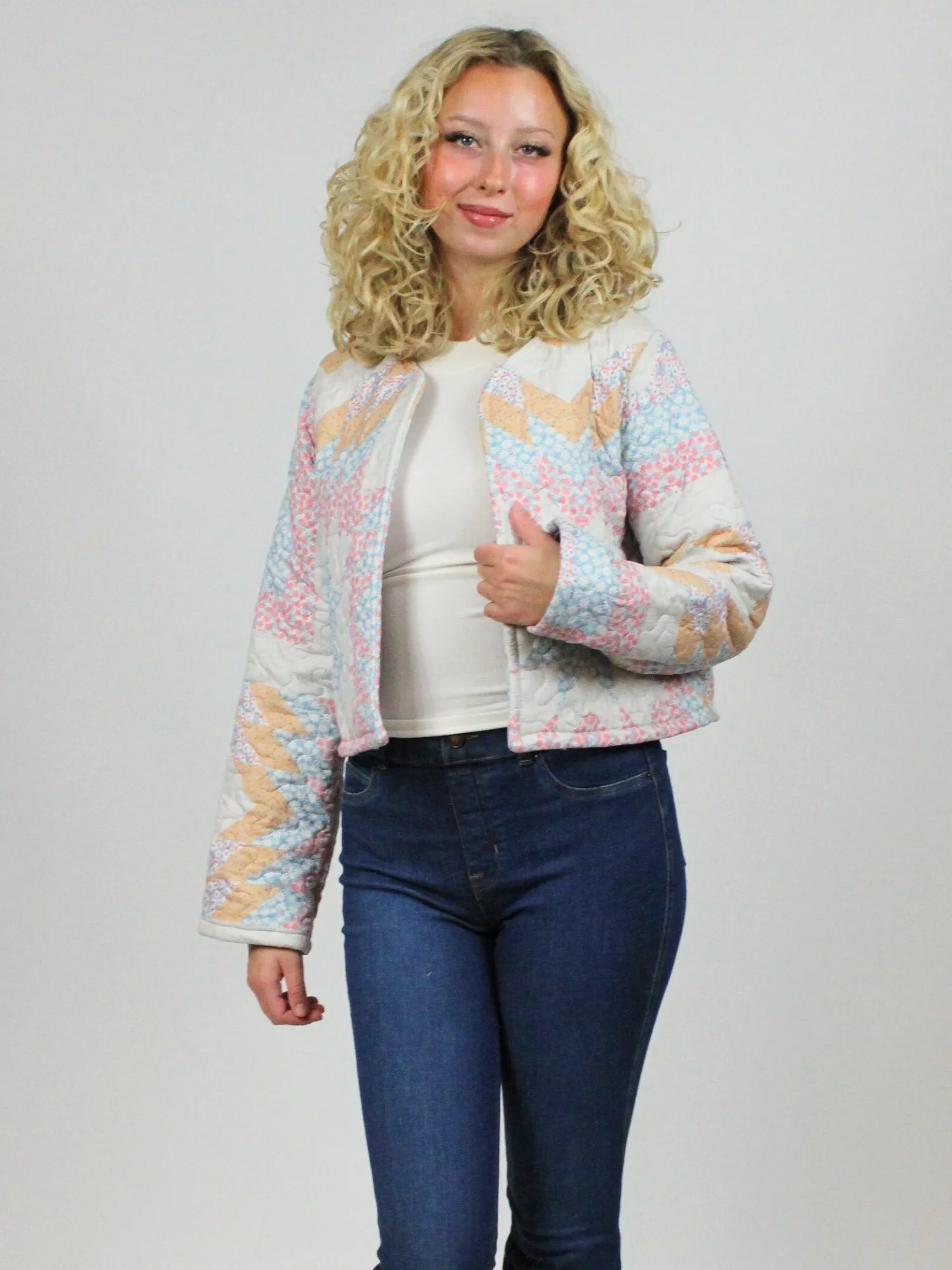 Adeline Patchwork Quilted Crop Jacket