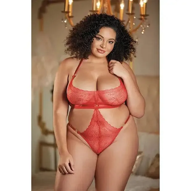 Allure Halter Ouverte Lace Teddy