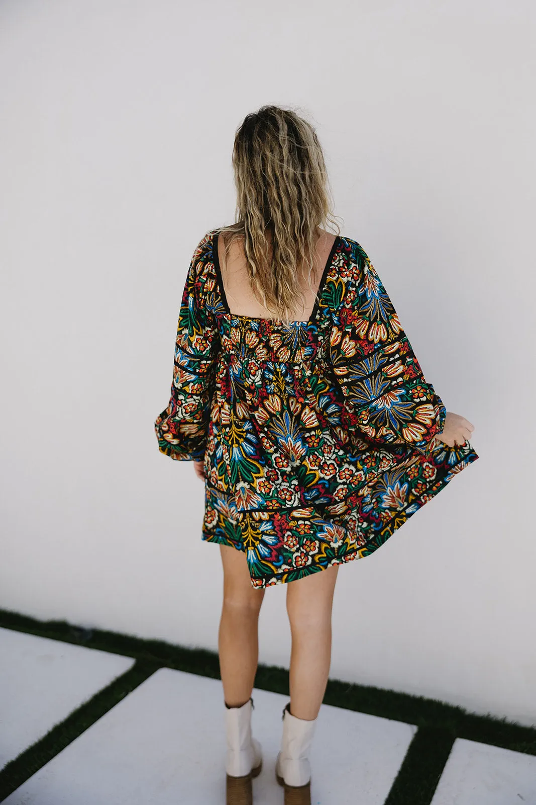 Ally Mini Dress - Black/Multi