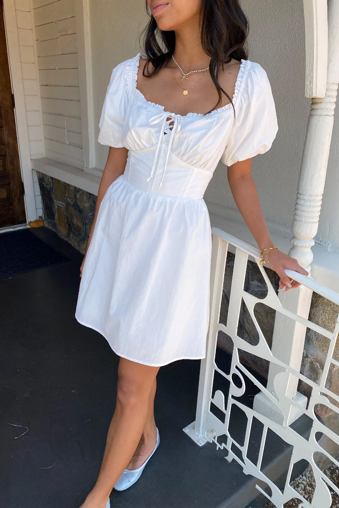 Always Dreaming Puff Sleeve Corset Dress