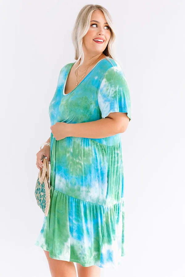 Among The Waves Tie Dye Babydoll Dress  Curves