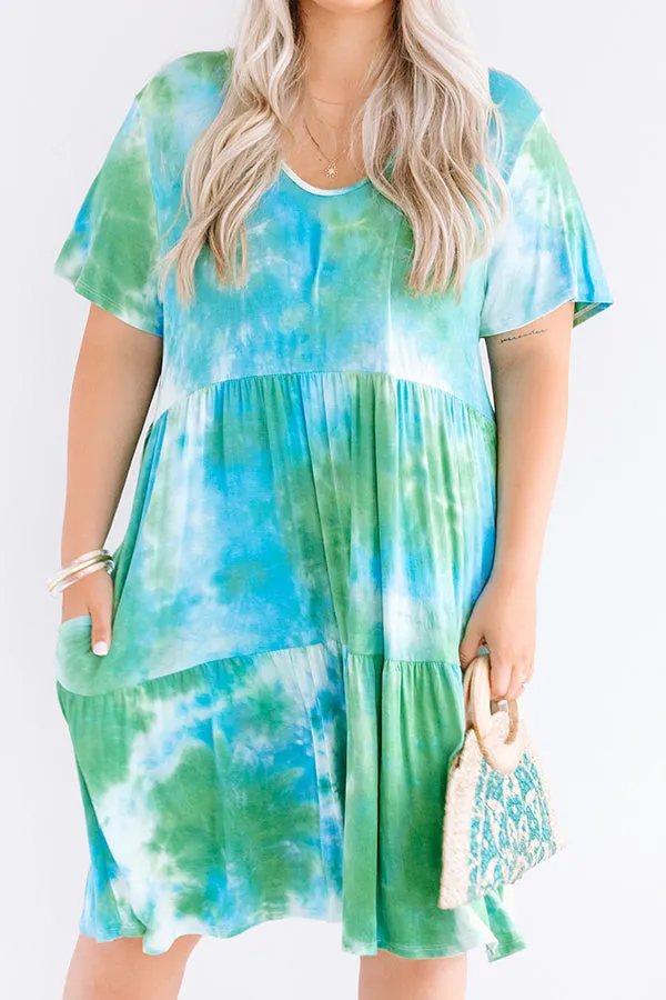 Among The Waves Tie Dye Babydoll Dress  Curves