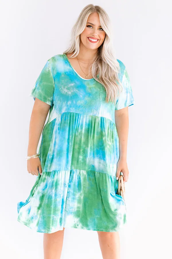 Among The Waves Tie Dye Babydoll Dress  Curves