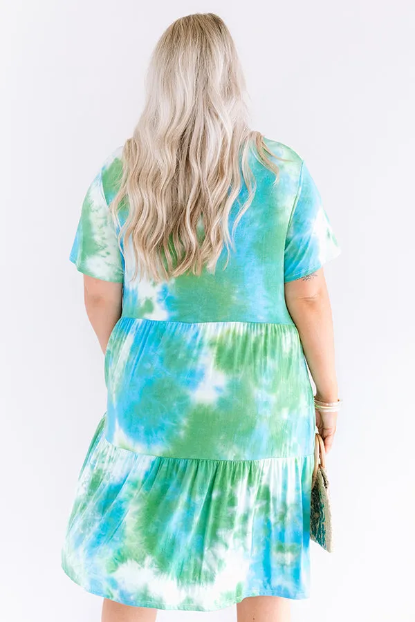 Among The Waves Tie Dye Babydoll Dress  Curves