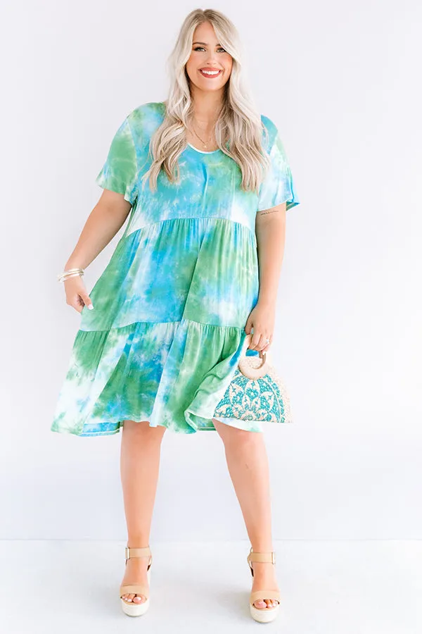 Among The Waves Tie Dye Babydoll Dress  Curves