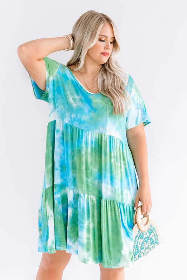 Among The Waves Tie Dye Babydoll Dress  Curves