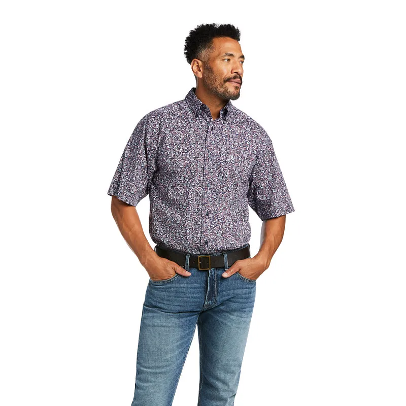 'Ariat' Men's Jethro Straight Classic Short Sleeve Button Down - Peacoat