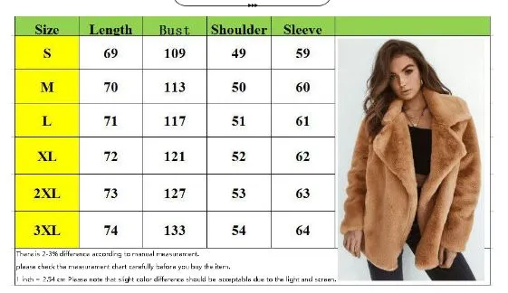 Ashore Shop New Women Faux Fur Elegant Brown Shaggy Coats Autumn Winter Warm Plush Teddy Coat Streetwear Female White Furry Fluffy Jacket