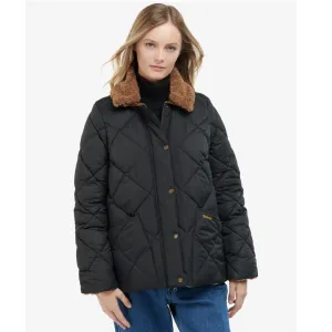 Barbour Liddesdale Quilted Coat with Teddy Collar LQUI566