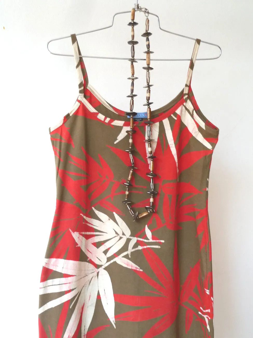 Batik Beach Dress Matisse in Bamboo Red