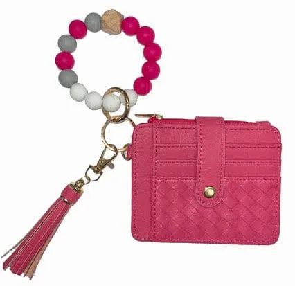 BB139x205 Nina Quilted Beaded Keychain Bracelet Wallet