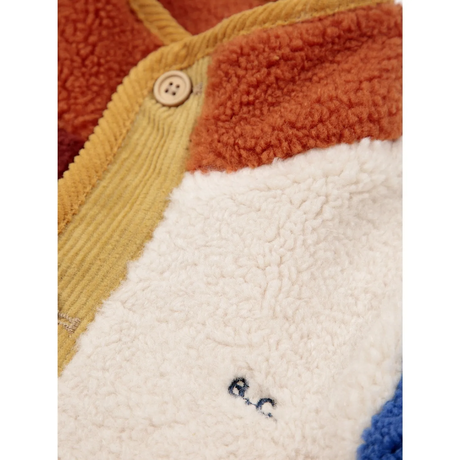 Bobo Choses Multicolor Color Block Sheepskin Jacket