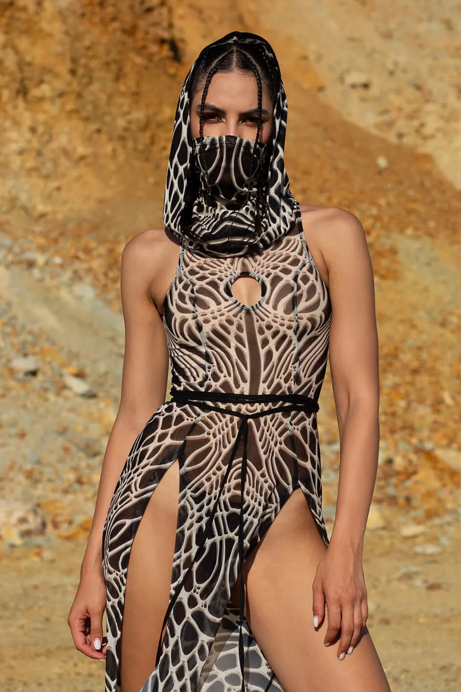 Bone Relics Hooded Dress