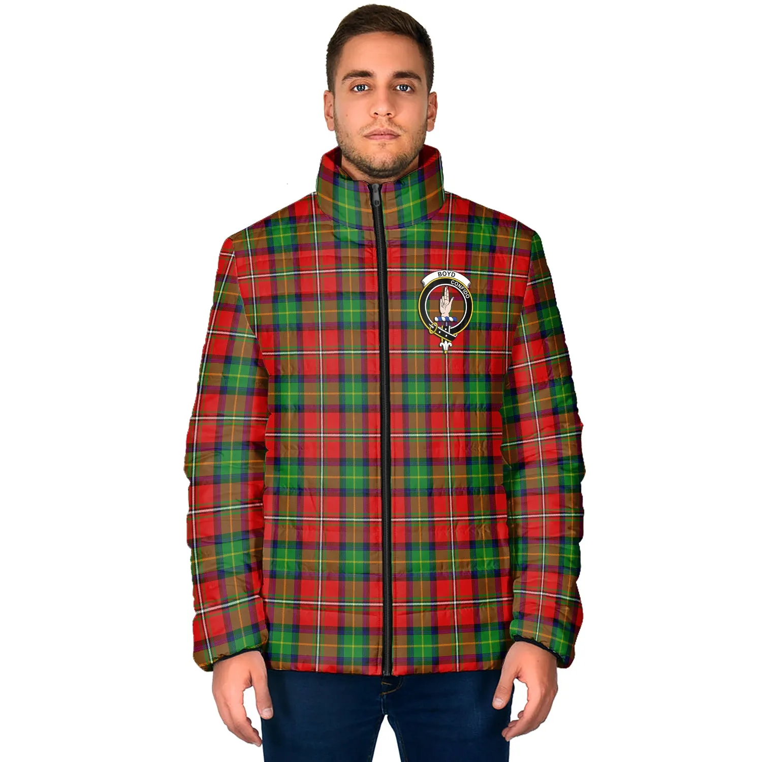 Boyd Tartan Padded Jacket with Family Crest