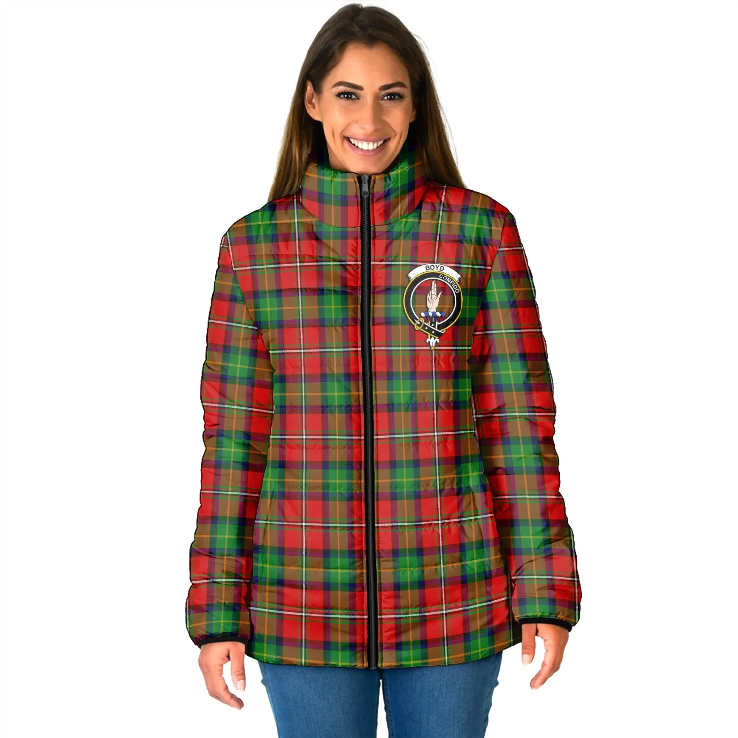 Boyd Tartan Padded Jacket with Family Crest