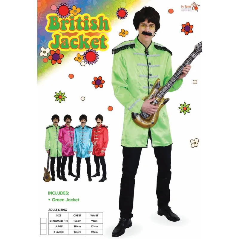 British Jacket  Green Mens Costume