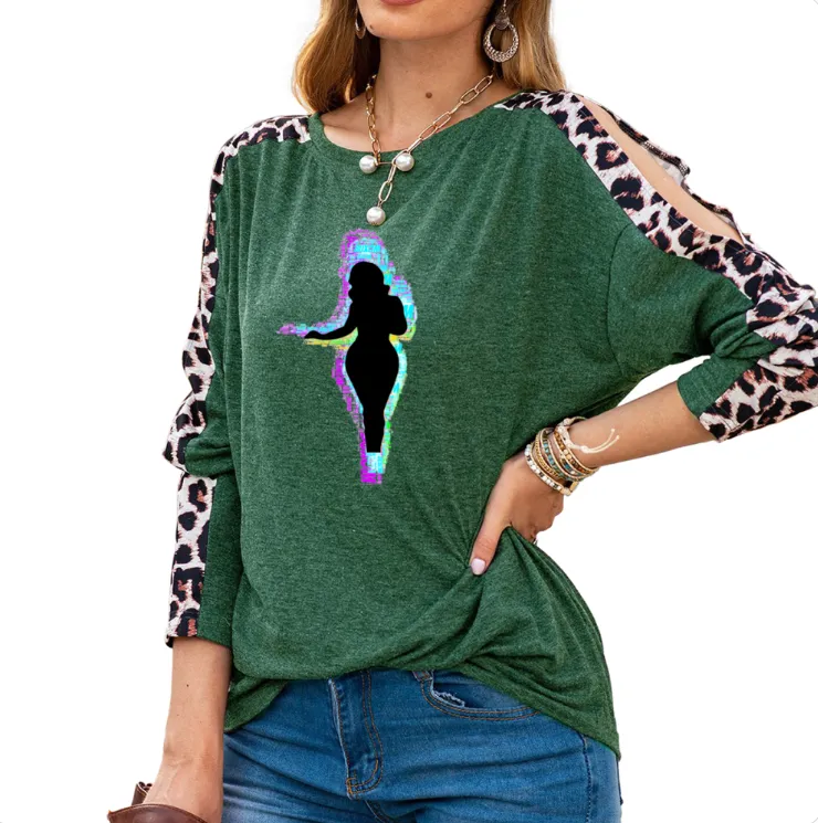 Buxom Women's Shoulder Slit Leopard Print Top - 7 colors