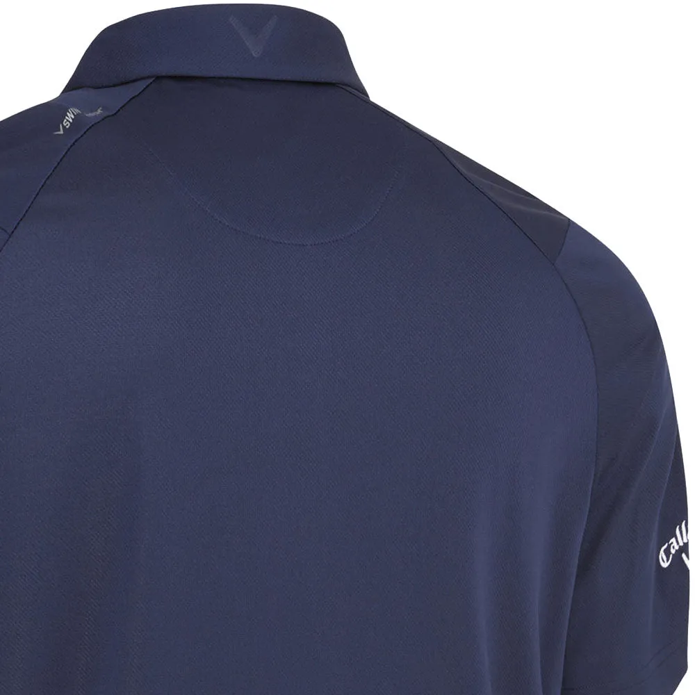 Callaway Swing Tech Solid Print Polo Shirt - Peacoat