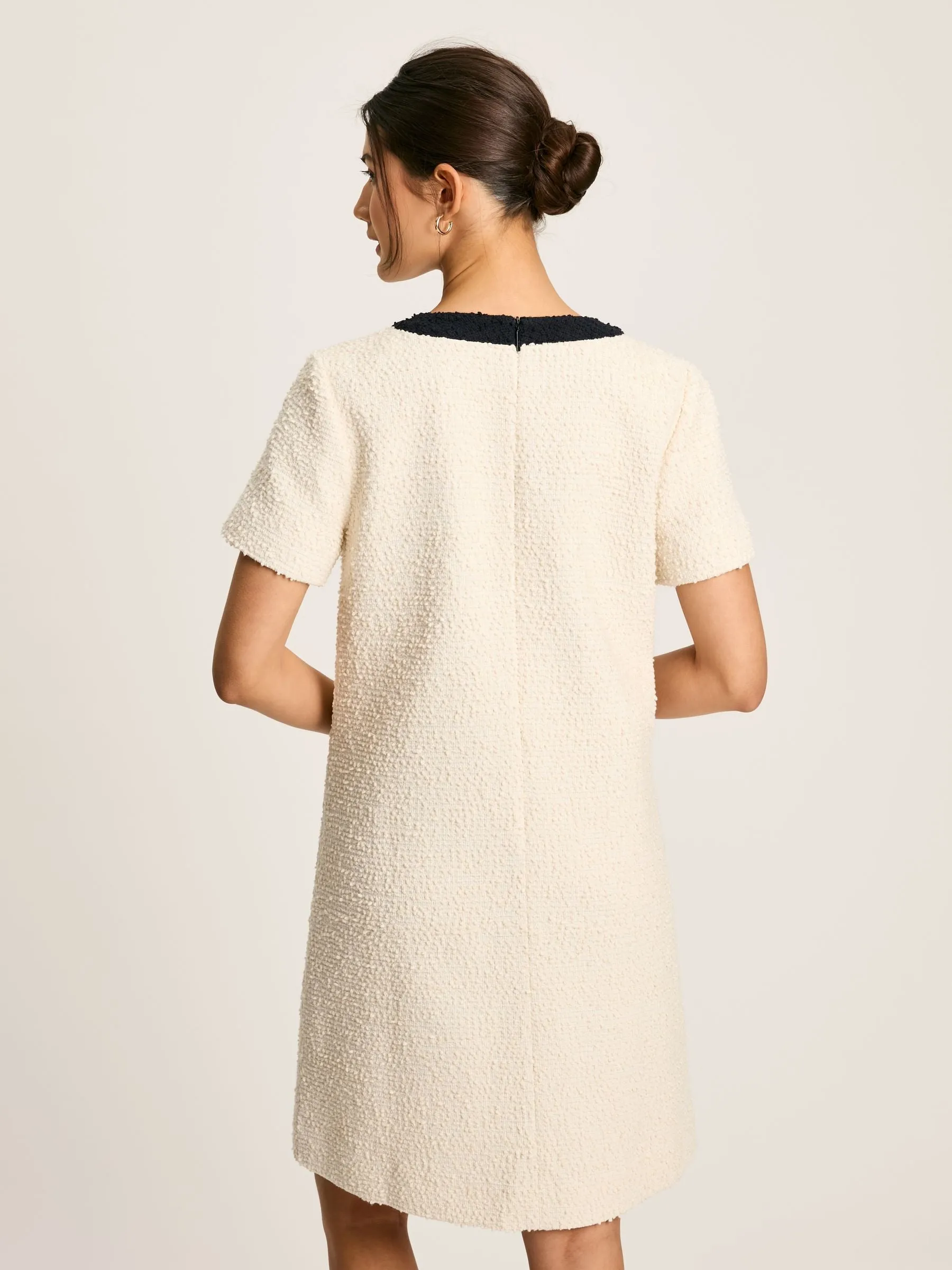 Celeste Cream Mini Boucle Dress