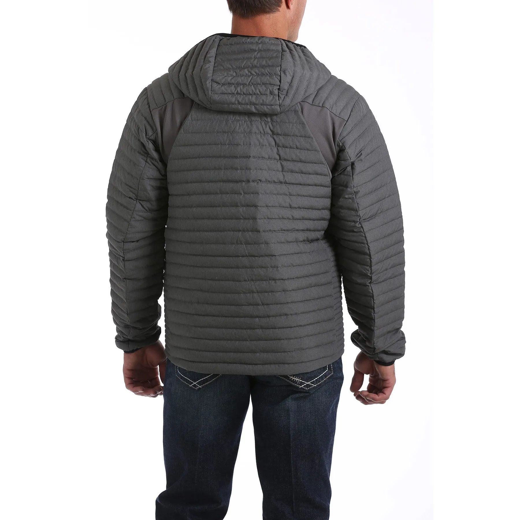 Cinch Men's Mid-Weight Heather Grey Down Hooded Jacket MWJ1507001