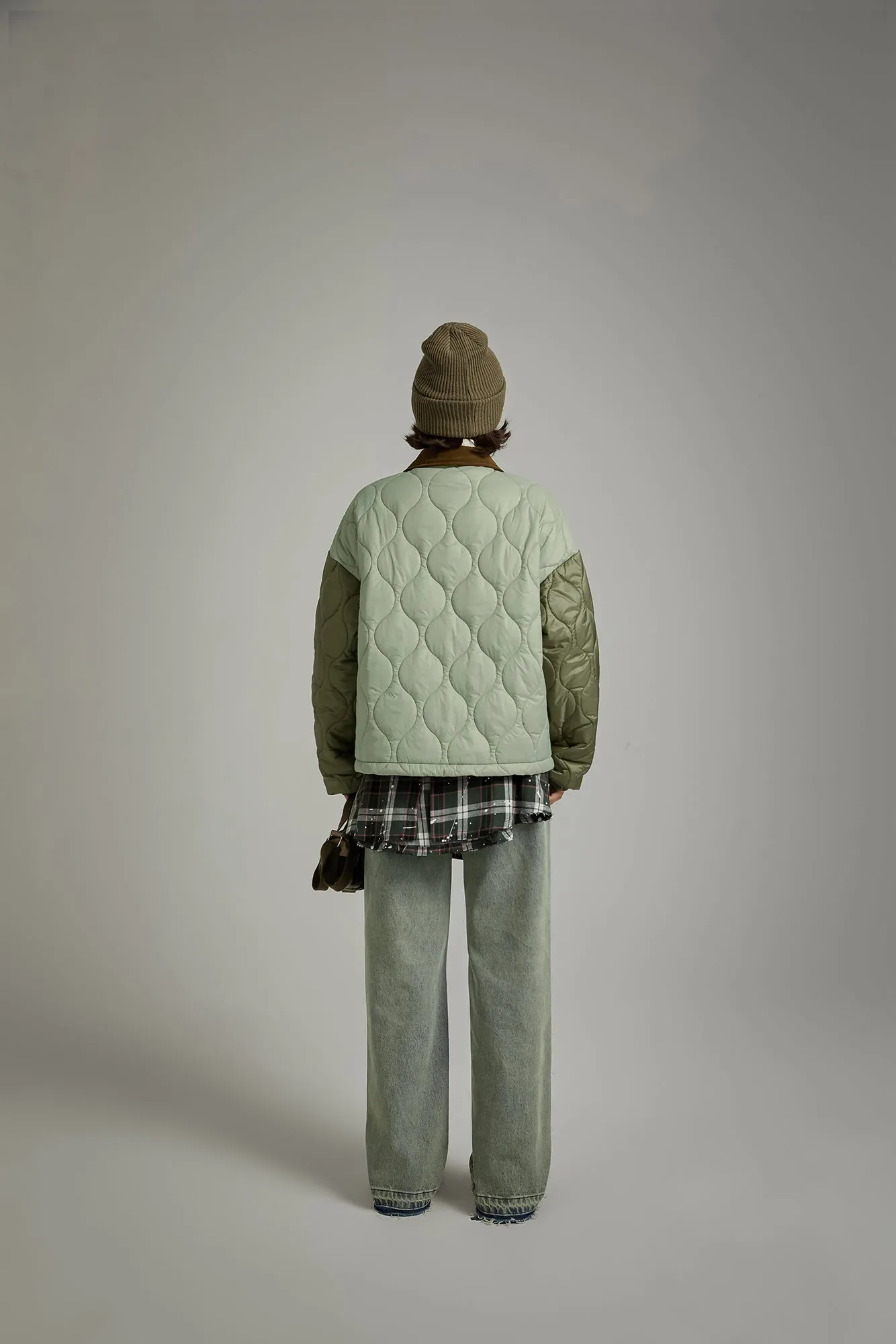 Color Matching Quilted Jacket