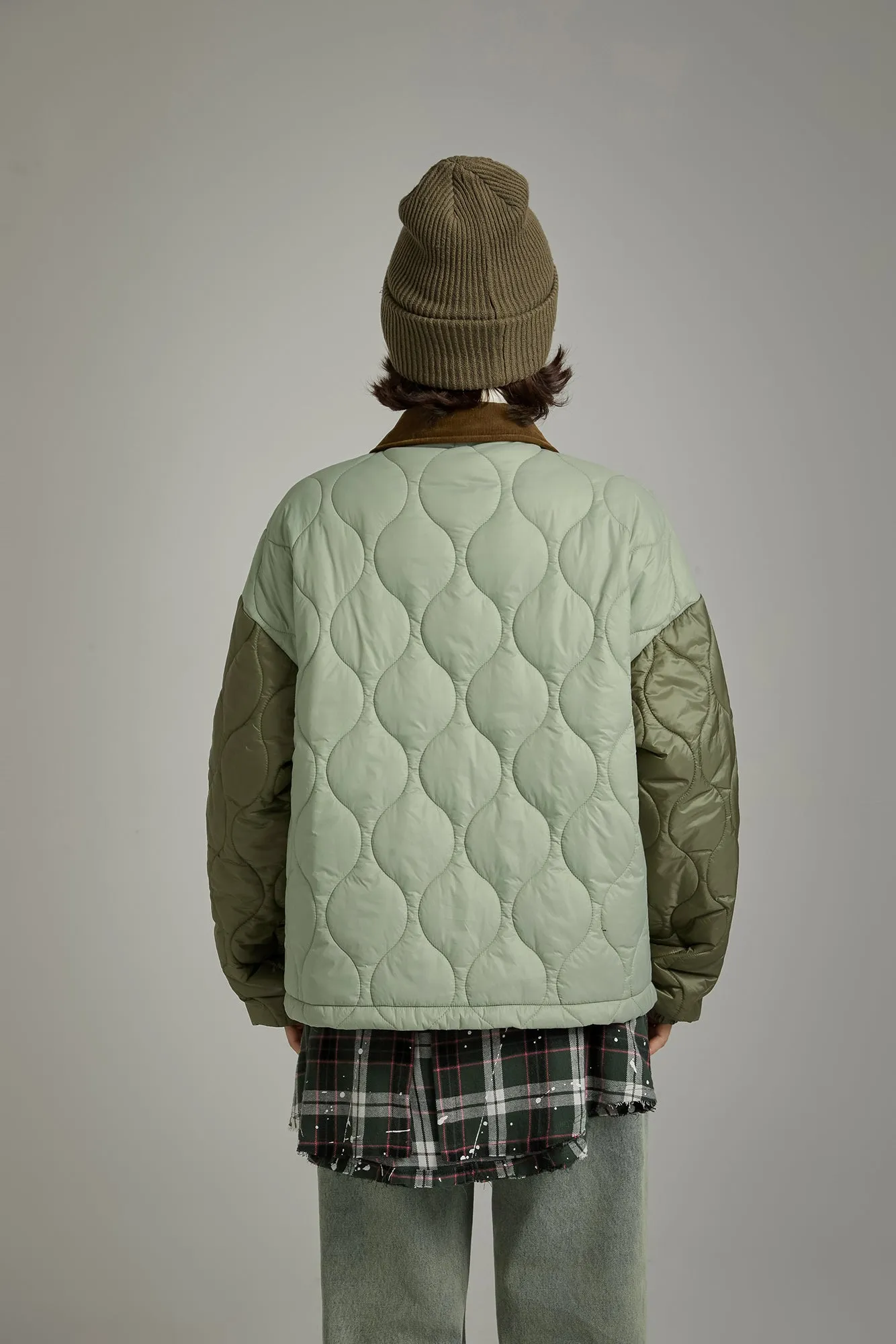 Color Matching Quilted Jacket