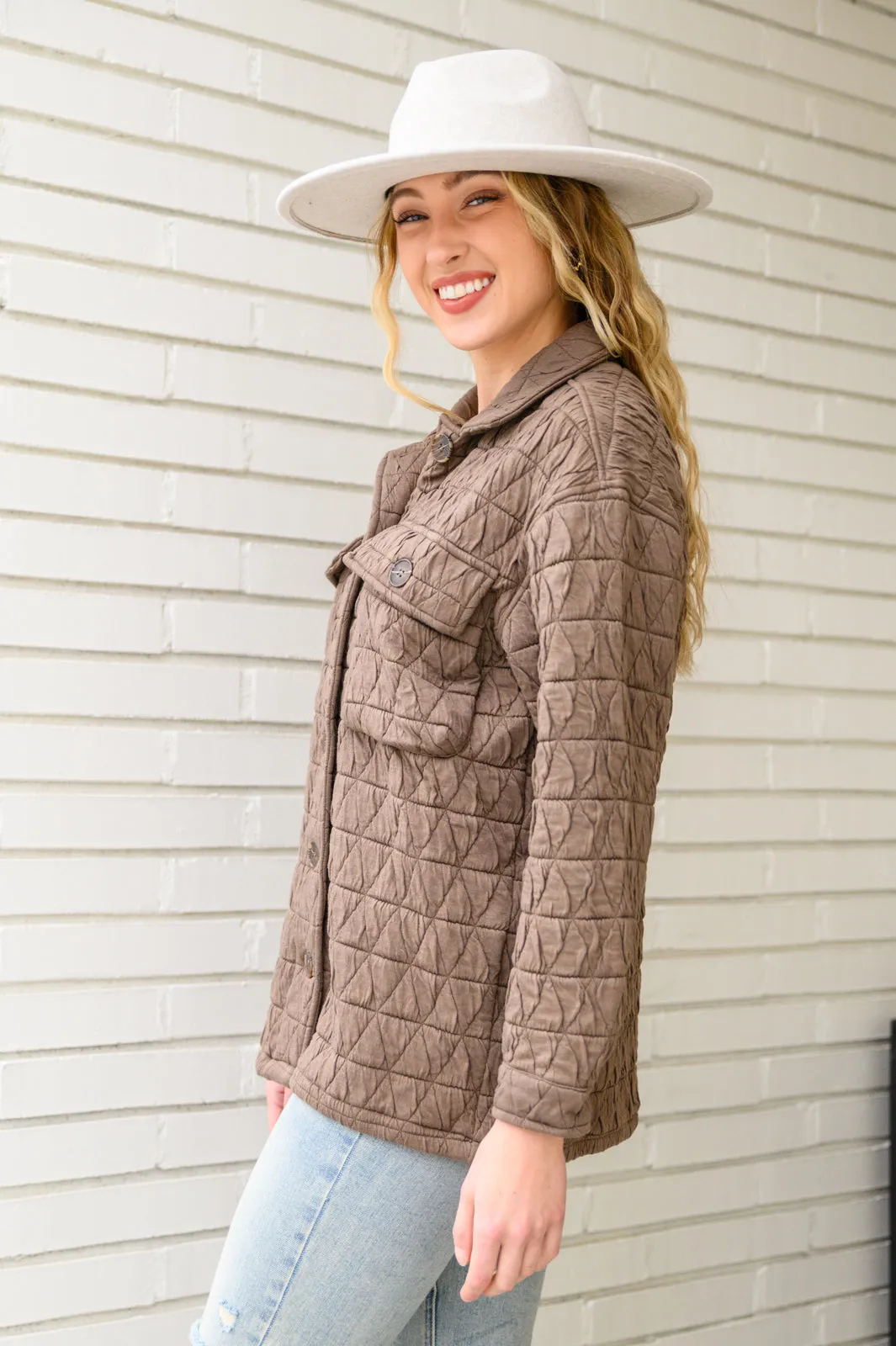 Coming Back Home Mocha Quilted Jacket