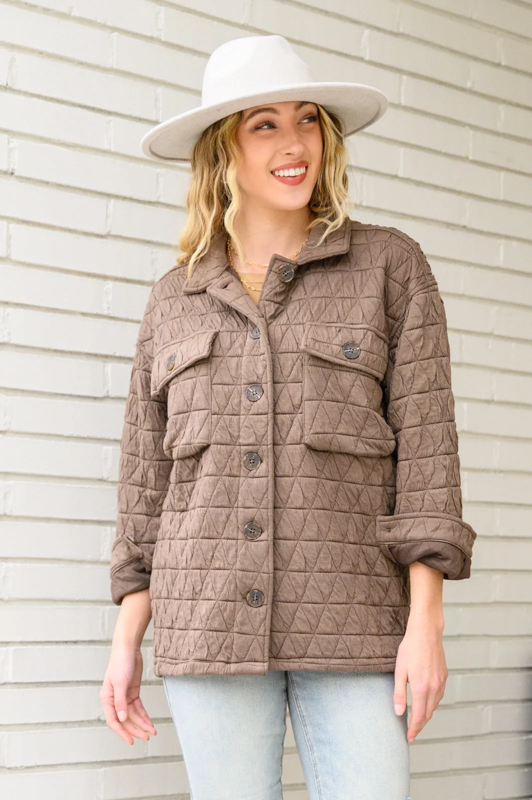 Coming Back Home Mocha Quilted Jacket