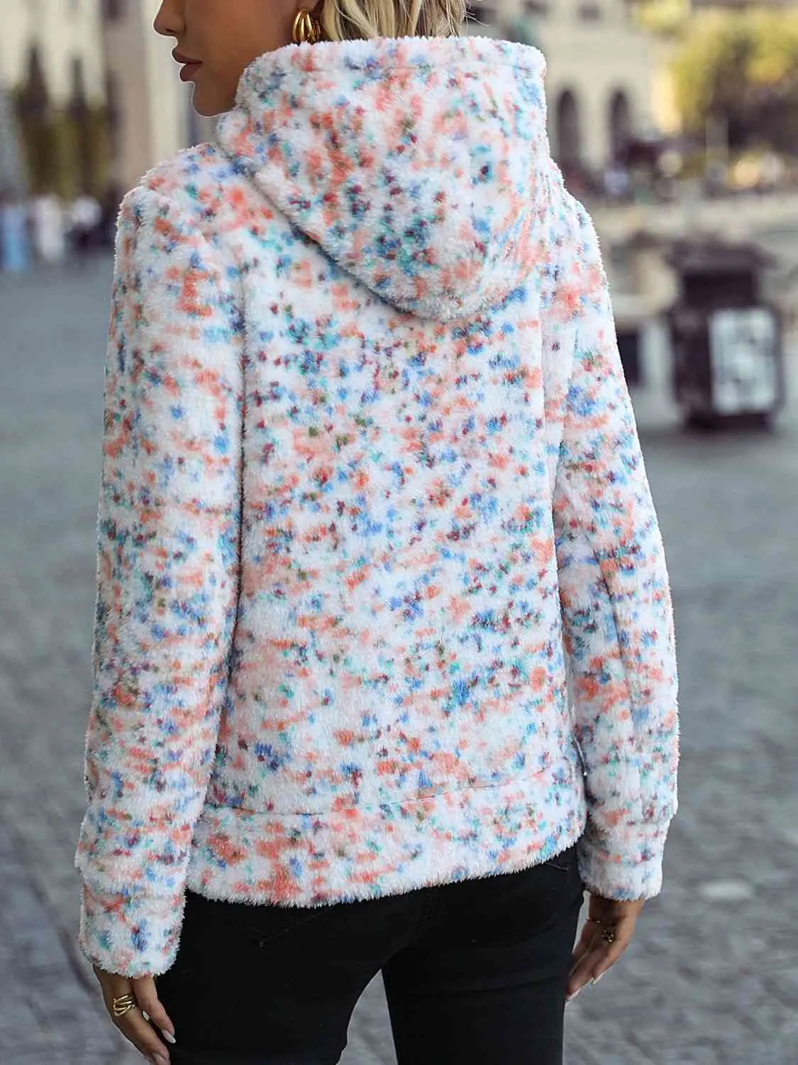 Confetti Teddy Hoodie with Pocket