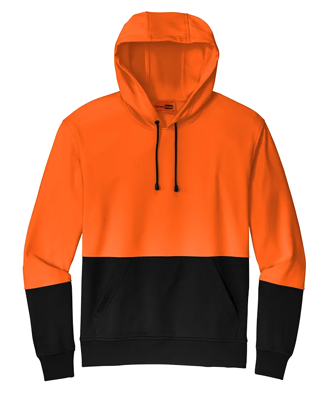 CornerStone Hi Visibility Men's Custom Fleece Pullover Hoodie