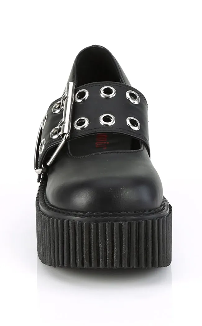 CREEPER-230 Black Vegan Mary Janes