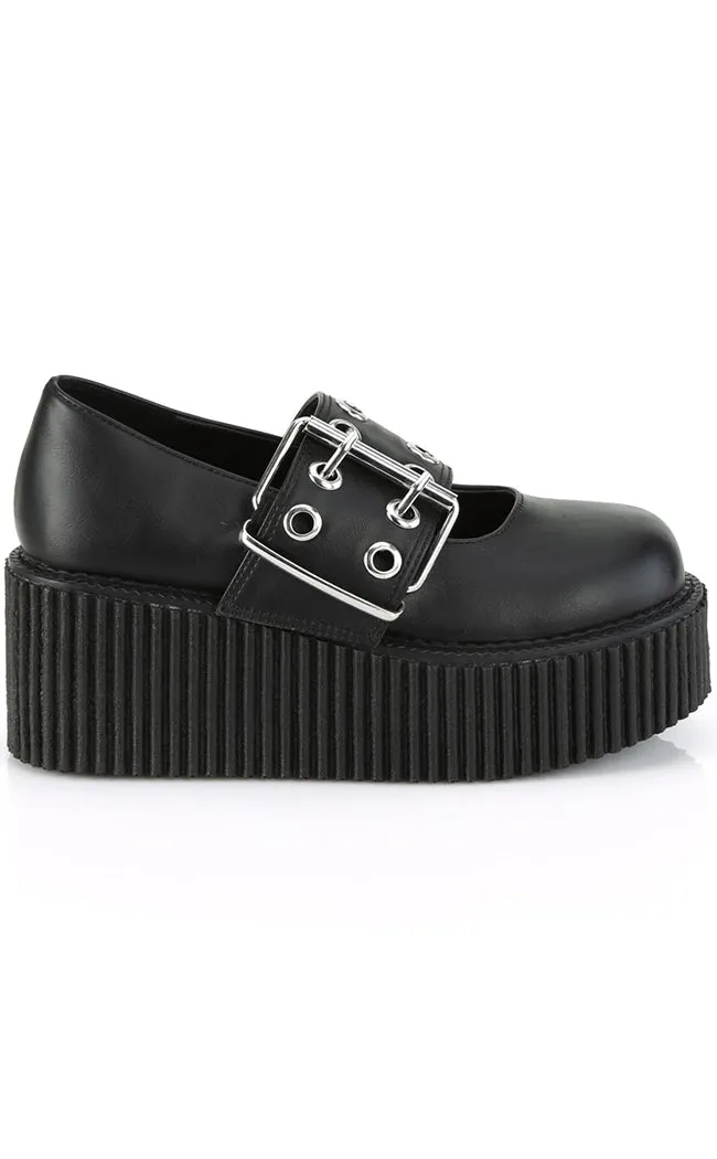 CREEPER-230 Black Vegan Mary Janes