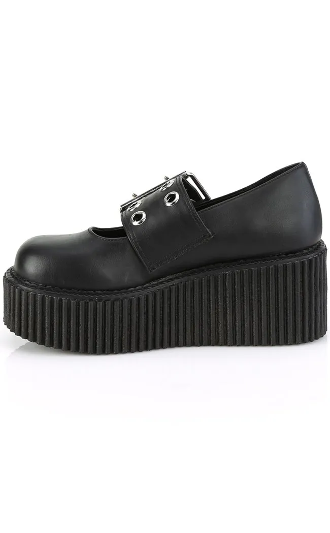 CREEPER-230 Black Vegan Mary Janes