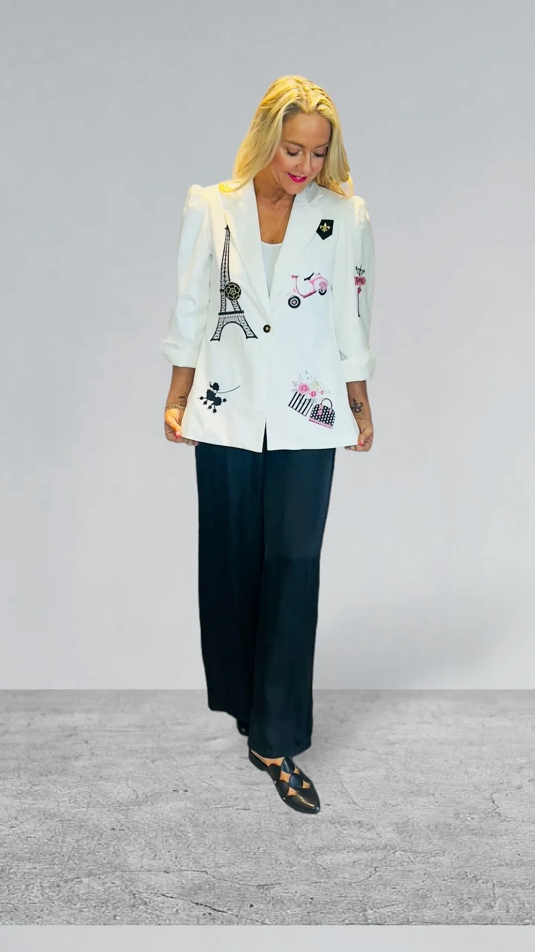 CRYSTAL EMBELLISHED FRENCH TWIST BLAZER