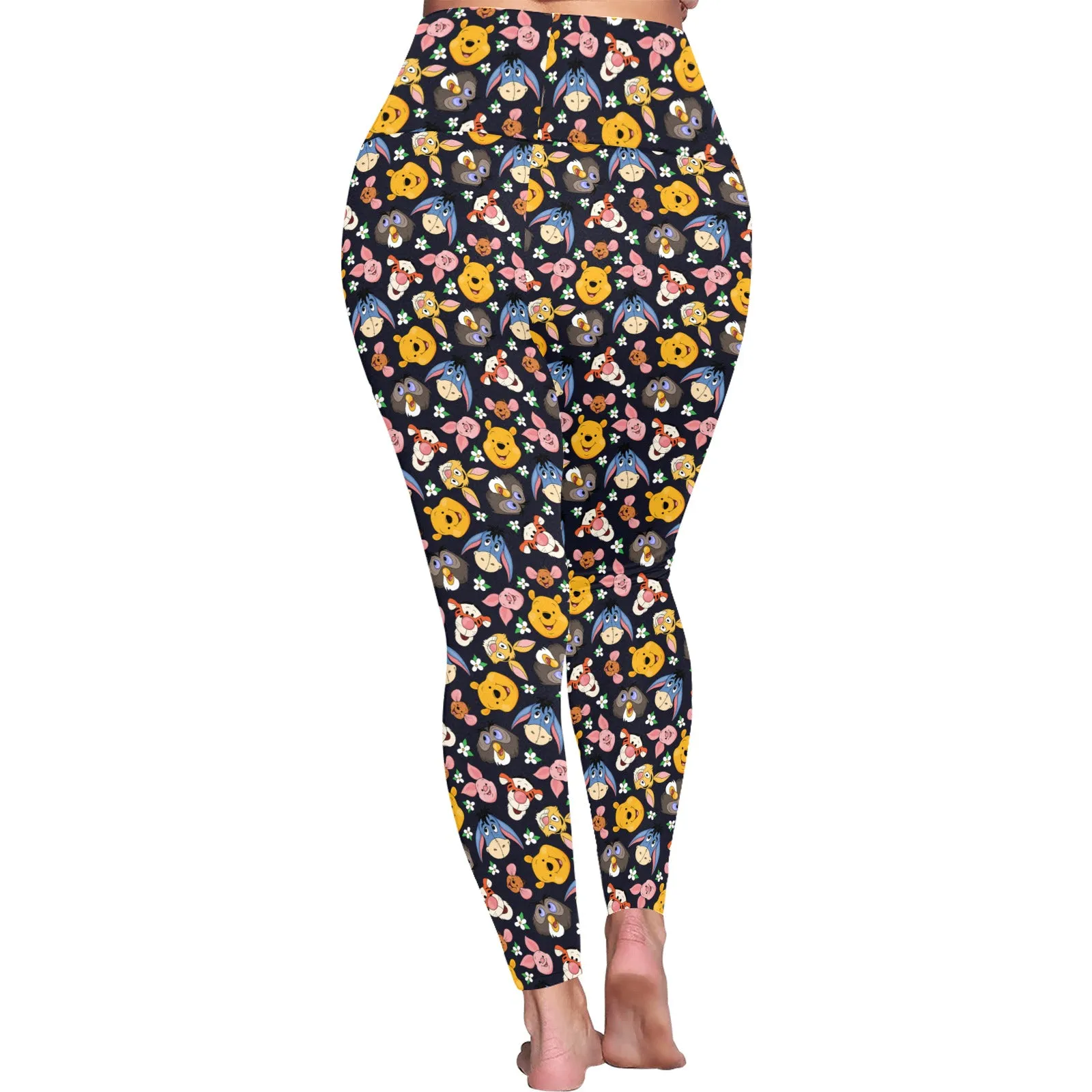 Disney Winnie The Pooh Hundred Acre Wood Friends Women's Plus Size Athletic Leggings