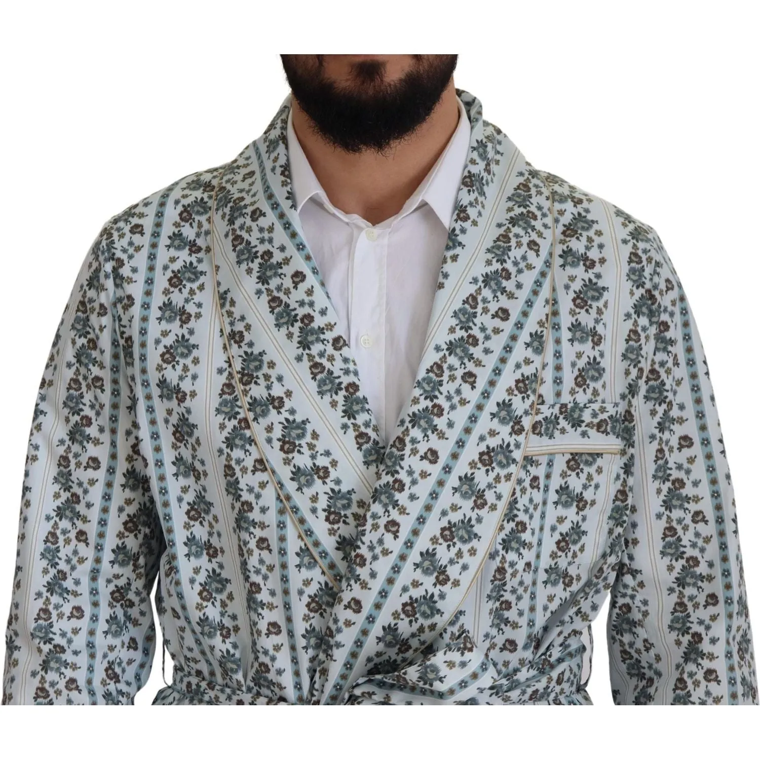 Dolce & Gabbana Elegant Floral Cotton Jacket Robe