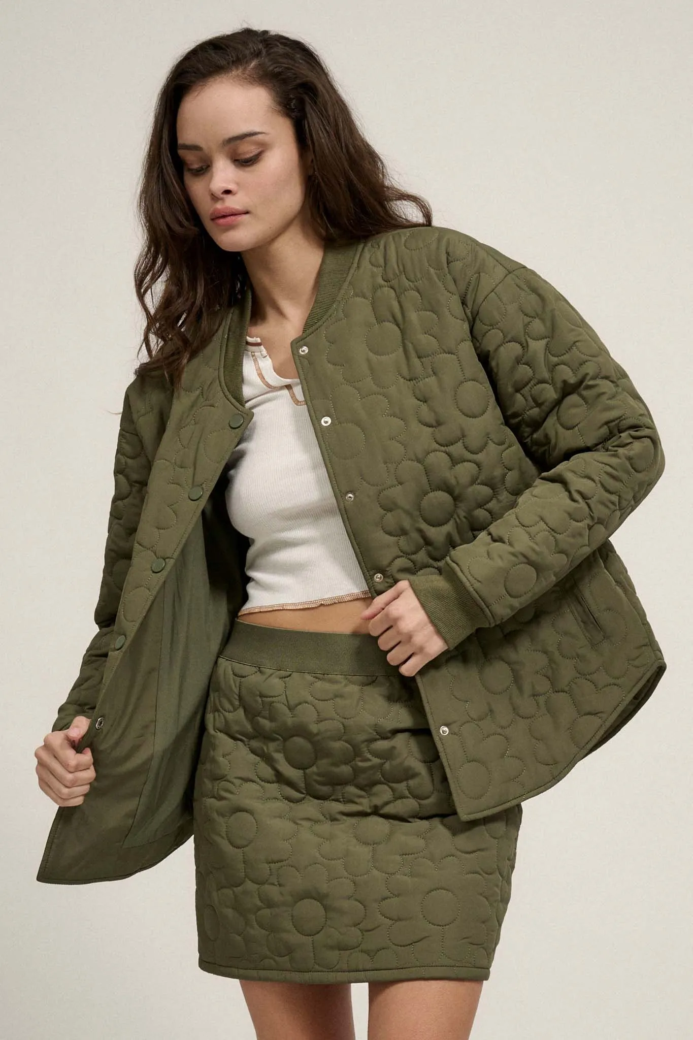 Downy Daisies Floral Quilted Jacket