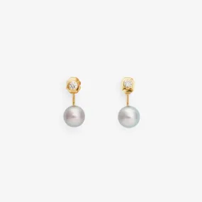 E7102PGW | Grey Pearl Diamond Darling Studs