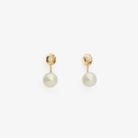 E7102PW | White Pearl Diamond Darling Studs