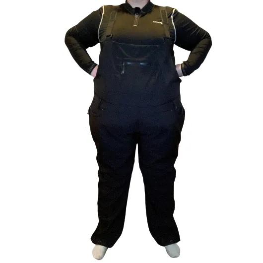 Fly-Hi Plus Size Stretch Snow Bib | Black