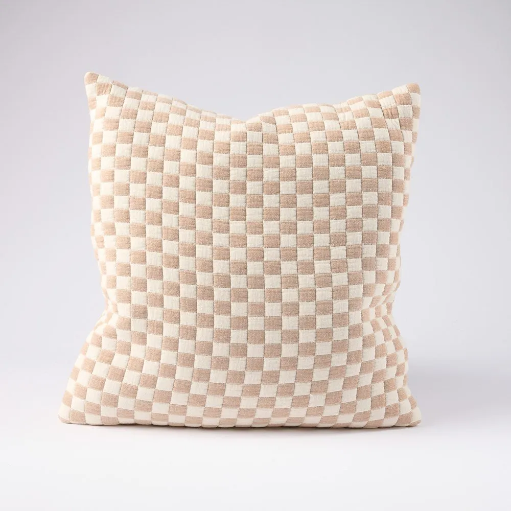 Gambit Cushion - Off White/Nutmeg