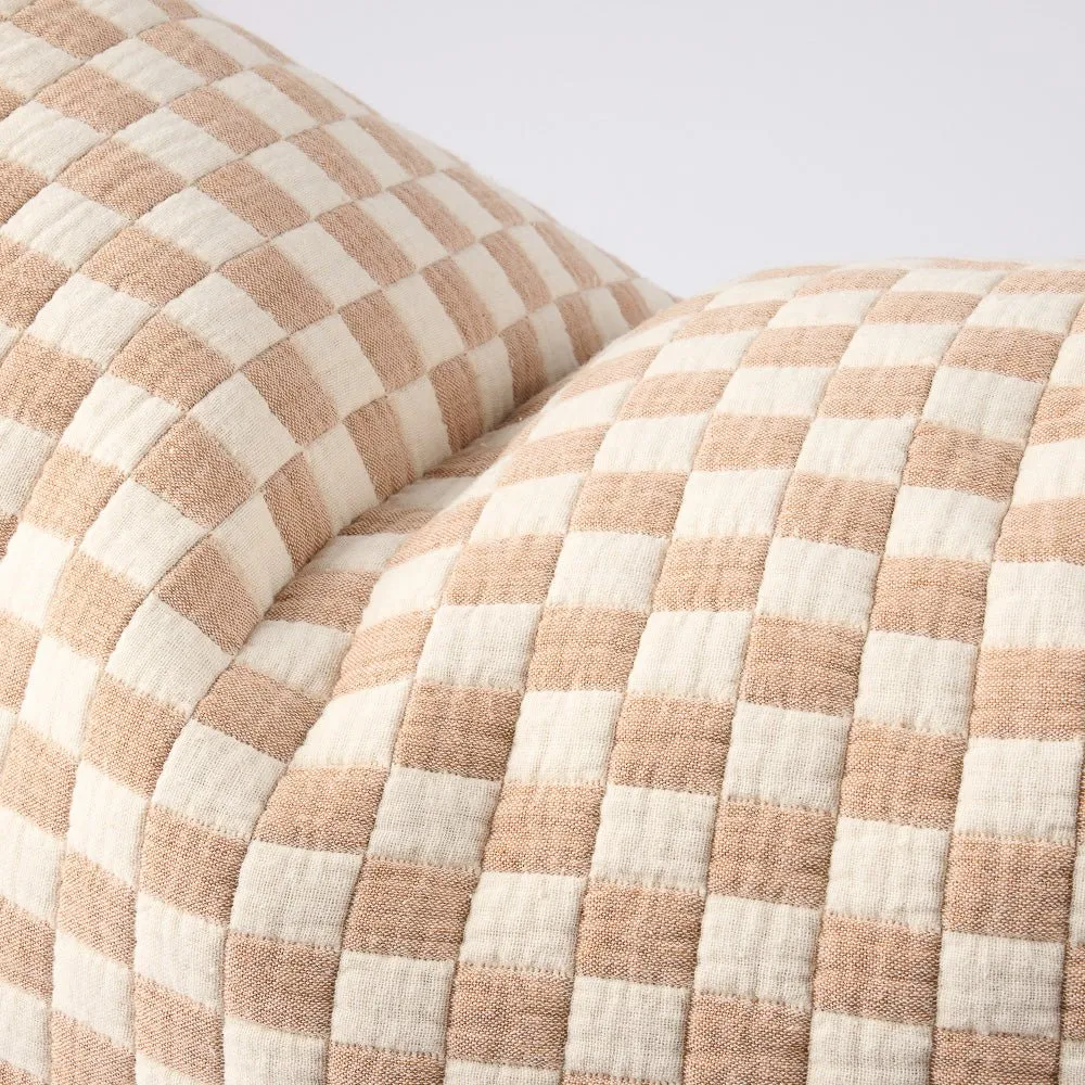 Gambit Cushion - Off White/Nutmeg