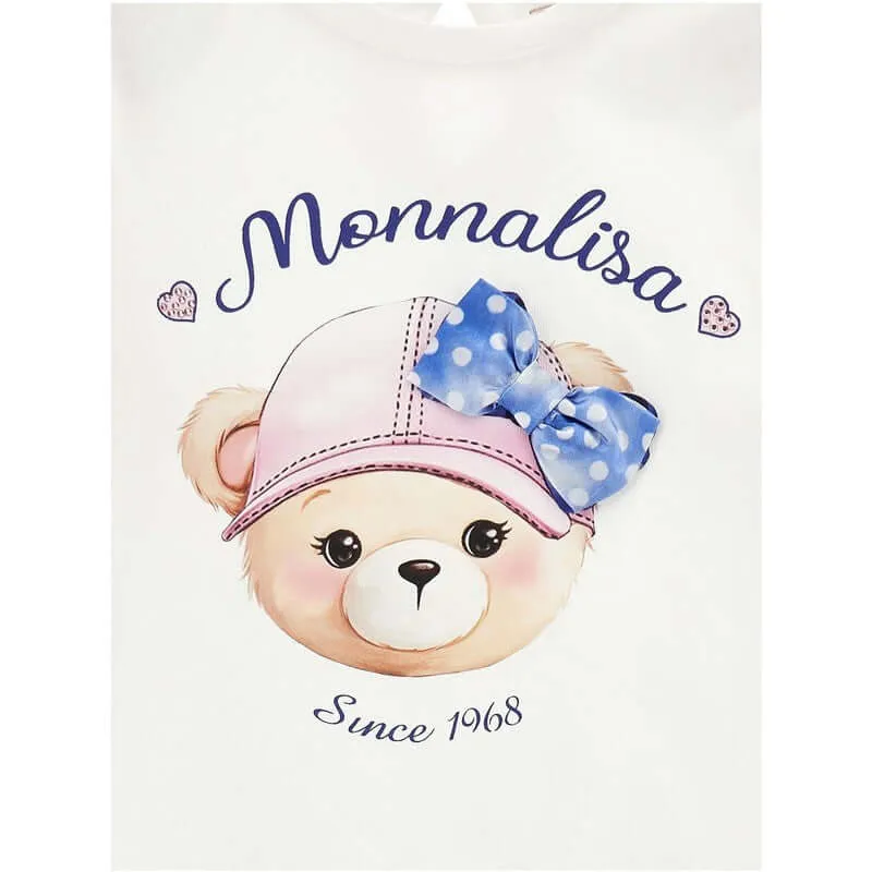 Girls Cream Teddy Cap T-shirt