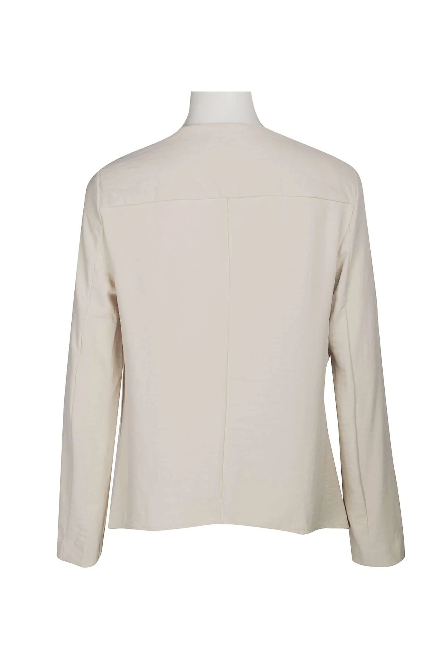 Grace Open Front Long Sleeve Solid Crepe Jacket