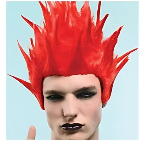 Hard Rock Red Spiky Wig